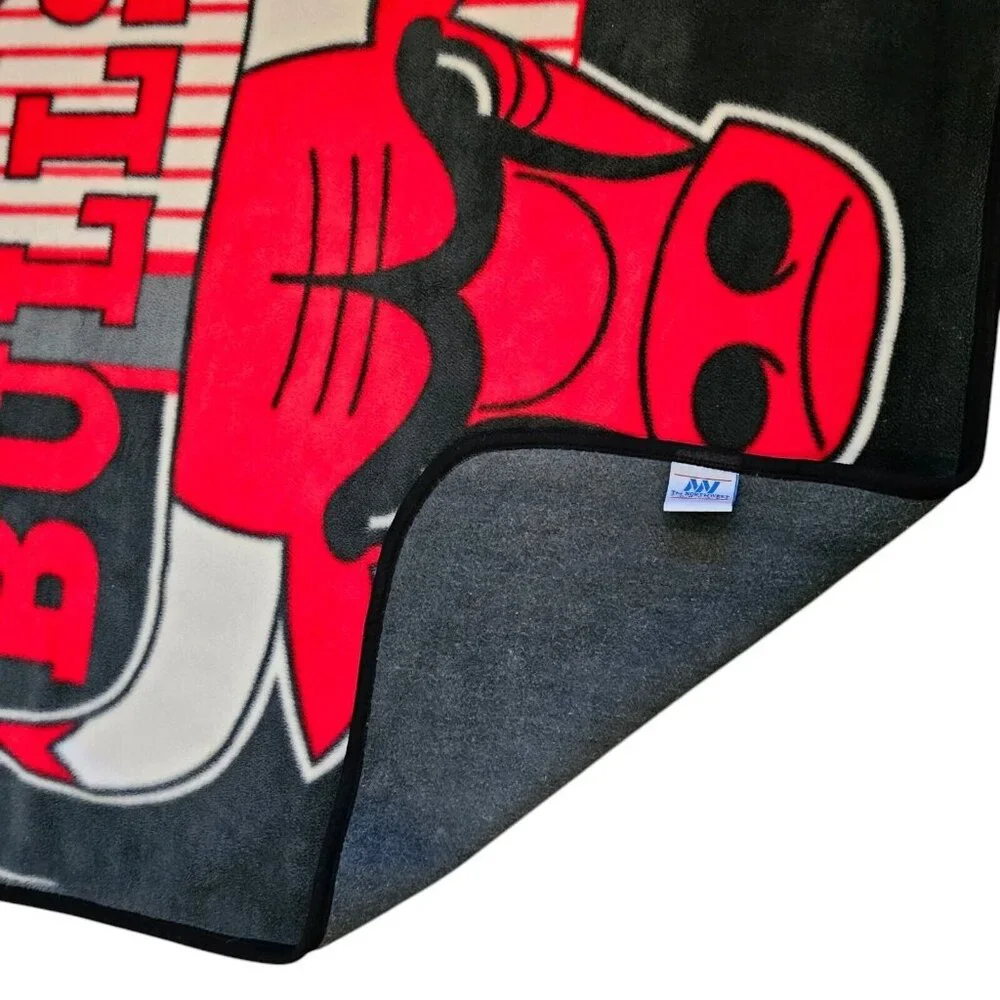 Chicago Bulls Blanket Retro 90s Thick Fleece Made In Spain ‎ 49x59
